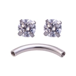1pc Zircon Eyebrow Piercing Curved Barbell Lip Banana Ring Earrings Cartilage Surgical Steel Ear Stud Tragus Helix Body Jewelry