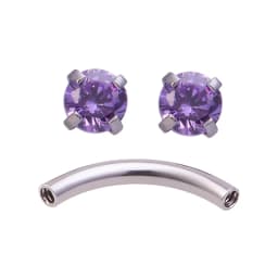 1pc Zircon Eyebrow Piercing Curved Barbell Lip Banana Ring Earrings Cartilage Surgical Steel Ear Stud Tragus Helix Body Jewelry