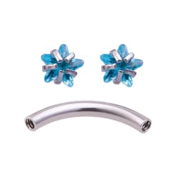1pc Zircon Eyebrow Piercing Curved Barbell Lip Banana Ring Earrings Cartilage Surgical Steel Ear Stud Tragus Helix Body Jewelry