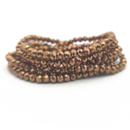 Faceted Glass Beads 2mm-8mm round Czech Crystal Spacer Loose Beads Plated Metallic Colored for DIY Jewelry Bracelet Making