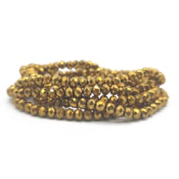 Faceted Glass Beads 2mm-8mm round Czech Crystal Spacer Loose Beads Plated Metallic Colored for DIY Jewelry Bracelet Making