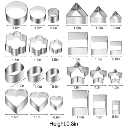 Metal Mini Cookie Cutter Geometric Forms for Cookies Set Easy Press Pastry Fondant Biscuit Baking Mold