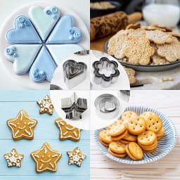 Metal Mini Cookie Cutter Geometric Forms for Cookies Set Easy Press Pastry Fondant Biscuit Baking Mold