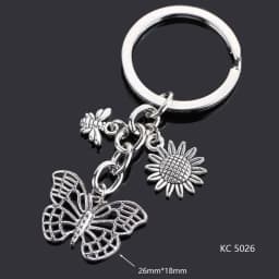 Love Heart Keychains For Woman Man Dog Cat Car Key Chain Wing Evil Eye Gun Fashion Jewelry Pendant Friend Original Wedding Gifts