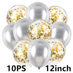 14/10pcs Gold Sliver Latex Heart Valentine's Day Balloons Metallic Gender Reveal Globos Baby Shower Wedding Birthday Party Decor