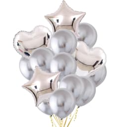 14/10pcs Gold Sliver Latex Heart Valentine's Day Balloons Metallic Gender Reveal Globos Baby Shower Wedding Birthday Party Decor