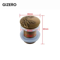 Bathroom Basin Sink Pop Up Drain Antique Brass Carved Waste Stopper Clic-clac Waterlet Vanity Sink Waste Drainer ZR2023