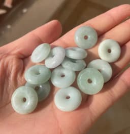 5pc Natural Lavender Type A Myanmar Jadeite Jade Circle doughnut Buckle Pendant Necklace Fine DIY Earring Accessoriest Women's