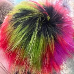 Big Colorful Fluffy Real Fox Fur Raccoon Pompoms With Button DIY Poms Balls Natural Fur Pompons For Hats Caps Shoes Whosale