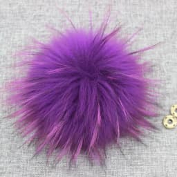 Big Colorful Fluffy Real Fox Fur Raccoon Pompoms With Button DIY Poms Balls Natural Fur Pompons For Hats Caps Shoes Whosale