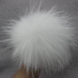 Big Colorful Fluffy Real Fox Fur Raccoon Pompoms With Button DIY Poms Balls Natural Fur Pompons For Hats Caps Shoes Whosale