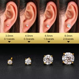 TUHE D Color VVS1 Moissanite Stud Earrings 925 For Men Women 5mm-10mm Screw Back S925 Sterling Silver Wedding Gift