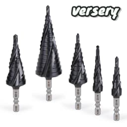 Versery Hex Shank HSS Co M35 Cobalt TiAIN Spiral Groove 3 Flutes Step Drill Bits For Stainless Steel Iron Hole Opener Saw