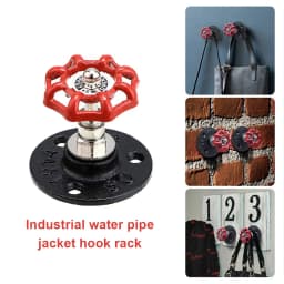 Vintage Porch Garage Hanging Hooks Creative Iron Style Industrial Water Pipe Clothes Wall Bracket for Bathrobe Towel Scarf