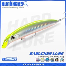 Hunthouse Sasuck 105&140mm 18g&17g Floating Pencil Fishing Lure Wobbler Bait Jerkbait For Fishing Seabass Lipless Long Cast