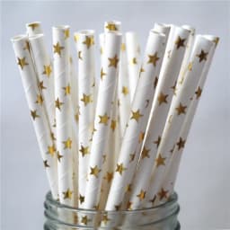 Gold Rose Gold Paper Straws Strip Dot Drinking Straw Disposable Tableware Party Supplies Wedding Birthday Party Decoration Kids