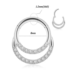 1PC G23 Titanium/316L Stainless Steel Hinged Clicker Nose Septum Opal Hoop Eyebrow Lip Ear Rings Body Piercing Jewelry
