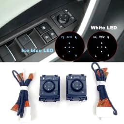 Ice blue LED lights and white LED lights Rearview mirror automatic folding switch For Toyota rav4 Crown Lexus 1pc