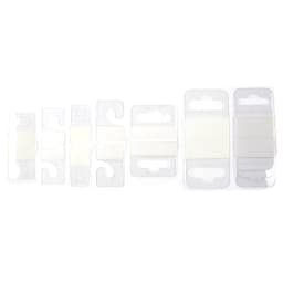 100pcs PVC Slot Hole Adhesive Hang Tabs Tags Hook Merchandise Package Box Bag Hangers Peghooks Display For Store Retail Display