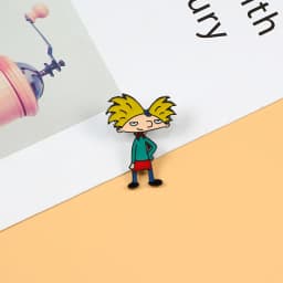 Fun Anime Arnold Brooches Pins Cartoon Cool Boy Enamel Pin TV Show Collection Badges Clothes Lapel Jewelry Gift for Friends Kids