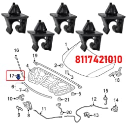 5x Hood Bonnet Prop Rod Support Stay Clip Holder Clamp For Hyundai Tucson Elantra i30 Sonata Santa Fe Kia Rio Optima 8117421010