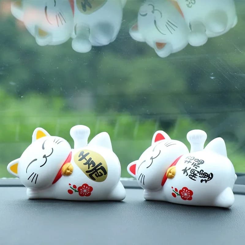 Car Ornament Sleeping Lazy Cat Solar Decoration Creative Auto Cartoon Lucky DollCar Interior Styling
