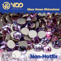 VDD 037 Angel Violet Glass Crystal Non Hot Fix Rhinestones Flatback Glue On Strass Glitter Stones Nail Art Accessories DIY