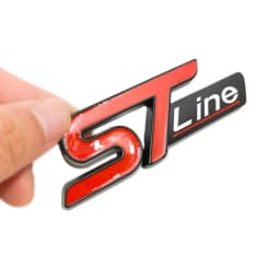 New Metal Red Blue ST line Sticker Car Head Emblem Badge Chrome Sticker for FORD FIESTA FOCUS MONDEO Auto Car Styling