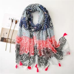 2025 Fashion Paisley Abstract Floral Tassel Viscose Shawl Scarf Lady High Quality Wrap Thin Pashmina Stole Muslim Hijab 180*90Cm