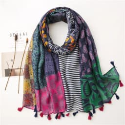 2025 Fashion Paisley Abstract Floral Tassel Viscose Shawl Scarf Lady High Quality Wrap Thin Pashmina Stole Muslim Hijab 180*90Cm