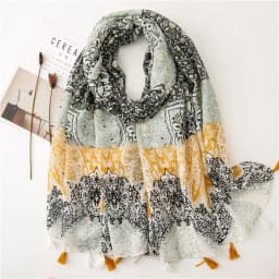 2025 Fashion Paisley Abstract Floral Tassel Viscose Shawl Scarf Lady High Quality Wrap Thin Pashmina Stole Muslim Hijab 180*90Cm