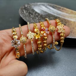 20 Styles Dubai Gold Color Baby Bangles For Kids Baby Promotion Sale Child Birthday Gifts Children'S Bracelets