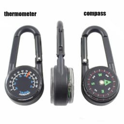 Mini Compass Thermometer Carabiner Compass Thermometer Carabiner 3 in 1 Outdoor Hiking Key Buckle Double Sided Metal Compasses