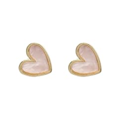 LATS Sweet Burgundy Enamel Heart Earrings for Women Girl Gold Color Metal Love Heart Hanging Dangle Earring Vintage Jewelry