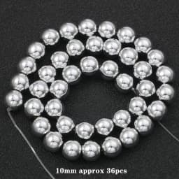 Natural Stone Silver Color Hematite Beads Rondelle Heart Star Round Loose Spacer beads for Jewelry Bracelet Making DIY Bracelet