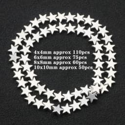 Natural Stone Silver Color Hematite Beads Rondelle Heart Star Round Loose Spacer beads for Jewelry Bracelet Making DIY Bracelet