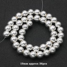 Natural Stone Silver Color Hematite Beads Rondelle Heart Star Round Loose Spacer beads for Jewelry Bracelet Making DIY Bracelet