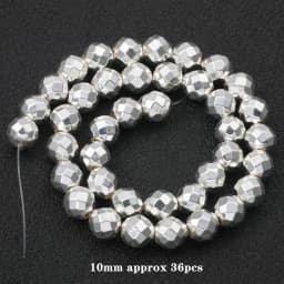 Natural Stone Silver Color Hematite Beads Rondelle Heart Star Round Loose Spacer beads for Jewelry Bracelet Making DIY Bracelet