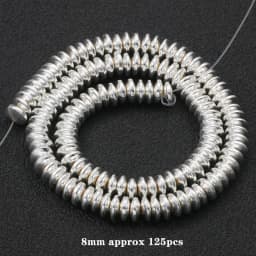 Natural Stone Silver Color Hematite Beads Rondelle Heart Star Round Loose Spacer beads for Jewelry Bracelet Making DIY Bracelet