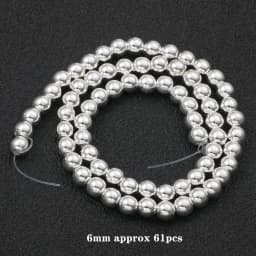 Natural Stone Silver Color Hematite Beads Rondelle Heart Star Round Loose Spacer beads for Jewelry Bracelet Making DIY Bracelet