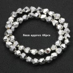 Natural Stone Silver Color Hematite Beads Rondelle Heart Star Round Loose Spacer beads for Jewelry Bracelet Making DIY Bracelet