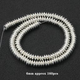 Natural Stone Silver Color Hematite Beads Rondelle Heart Star Round Loose Spacer beads for Jewelry Bracelet Making DIY Bracelet