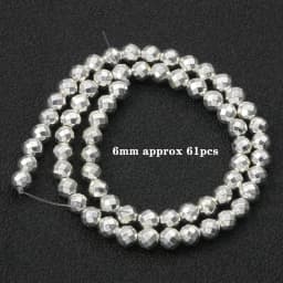 Natural Stone Silver Color Hematite Beads Rondelle Heart Star Round Loose Spacer beads for Jewelry Bracelet Making DIY Bracelet