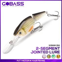 GOBASS 2-Segment Jointed Lures For Fishing 105mm 15g Floating Black Minnow Lures Artificial Bait Crankbait Fishing Accessories