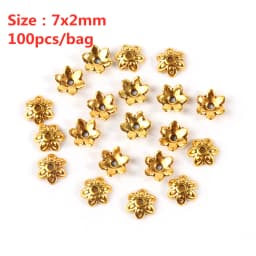 Metal Gold Color Hollow Flower Bead Caps Star Filigree Loose Spacer Caps for Earrings Bracelet Diy Jewelry Making Supplies