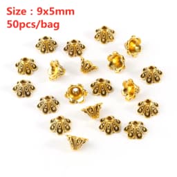 Metal Gold Color Hollow Flower Bead Caps Star Filigree Loose Spacer Caps for Earrings Bracelet Diy Jewelry Making Supplies