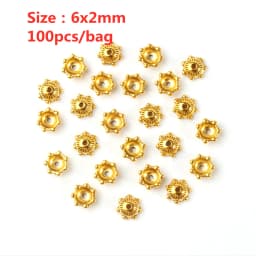 Metal Gold Color Hollow Flower Bead Caps Star Filigree Loose Spacer Caps for Earrings Bracelet Diy Jewelry Making Supplies