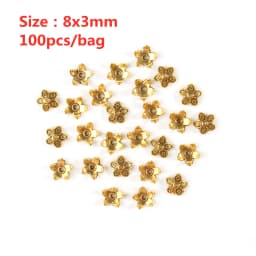 Metal Gold Color Hollow Flower Bead Caps Star Filigree Loose Spacer Caps for Earrings Bracelet Diy Jewelry Making Supplies