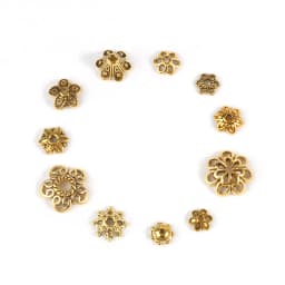 Metal Gold Color Hollow Flower Bead Caps Star Filigree Loose Spacer Caps for Earrings Bracelet Diy Jewelry Making Supplies