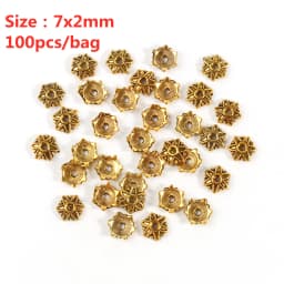 Metal Gold Color Hollow Flower Bead Caps Star Filigree Loose Spacer Caps for Earrings Bracelet Diy Jewelry Making Supplies